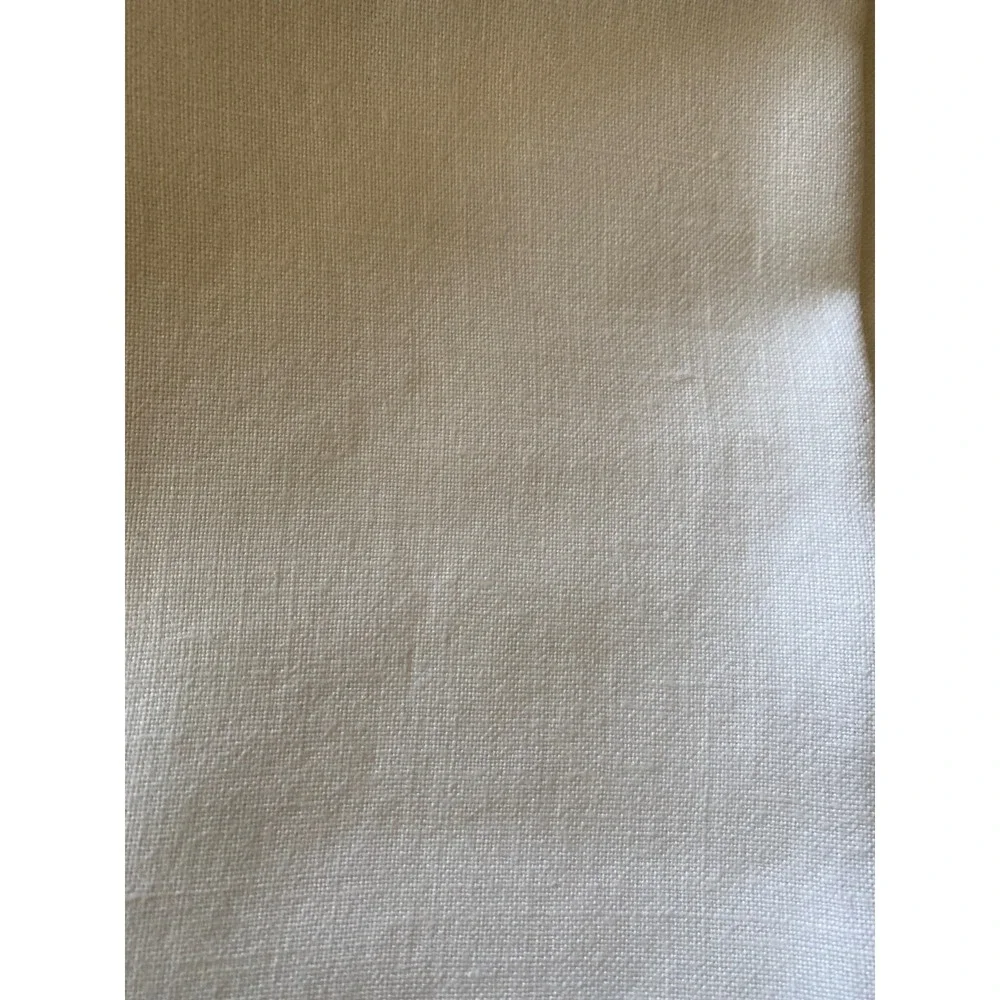 White Vintage Linen Tablecloth Topper Lace Corners